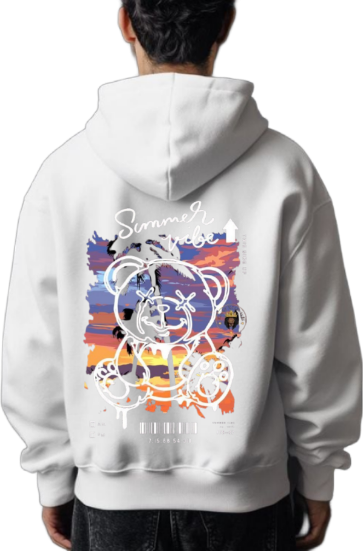 Summer vibe Back text oversize hoodie White back 66
