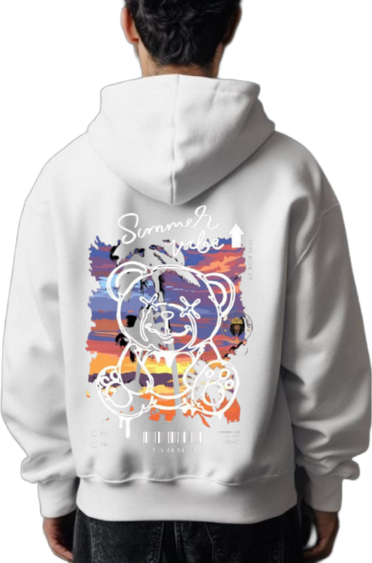 Summer vibe Back text oversize hoodie White back 66