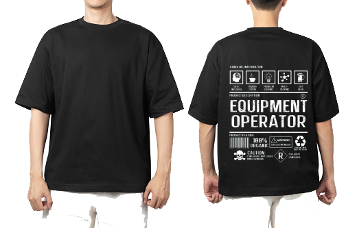 EQUIPMENT OPERATOR Back text One Size t- shirt Black Back 62