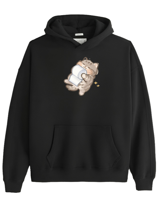 cat Oversize Hoodie Black 66