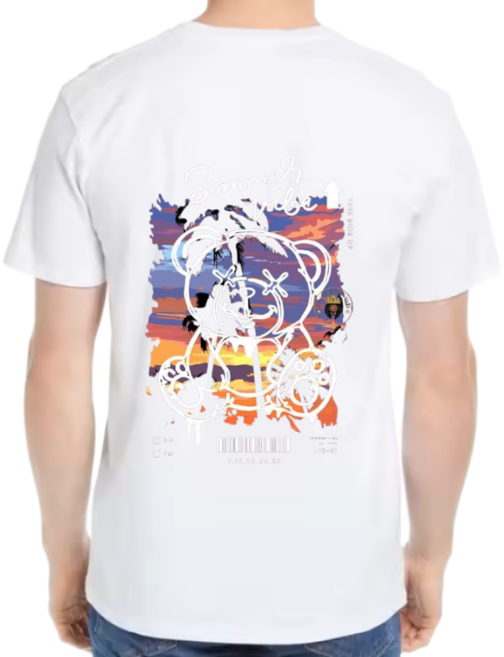 Summer vibe Back text One Size t- shirt White Back 66