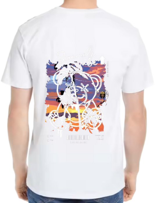 Summer vibe Back text One Size t- shirt White Back 66