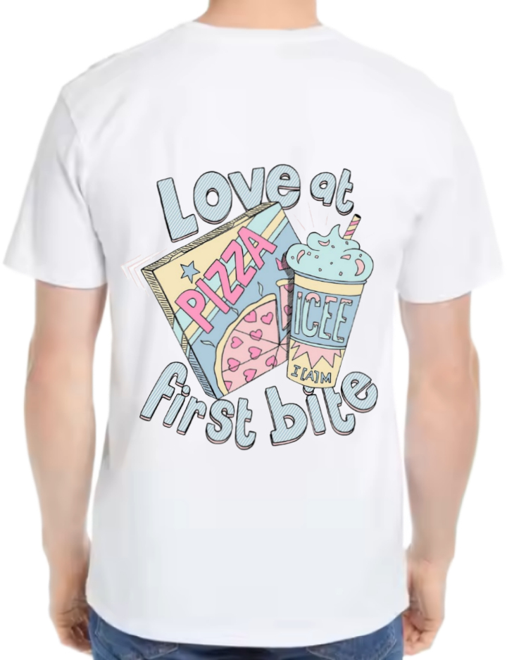 Love at first bite  t- shirt One Size White back 66