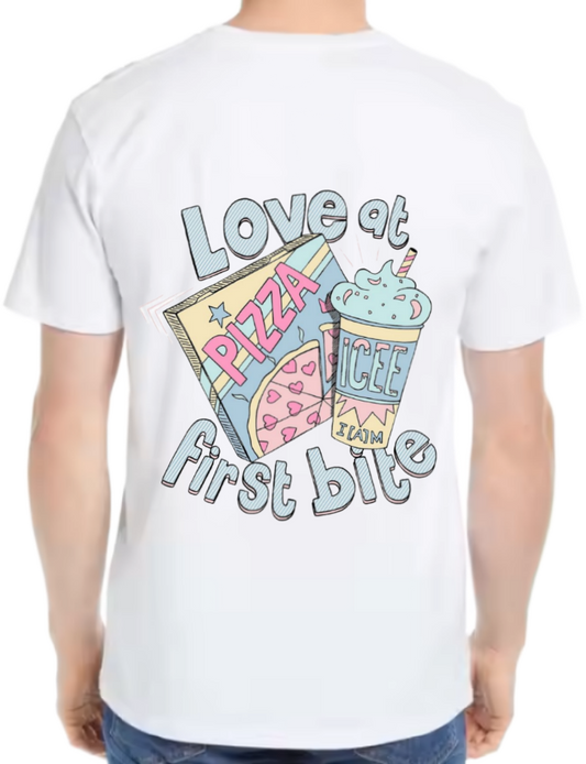 Love at first bite  t- shirt One Size White back 66