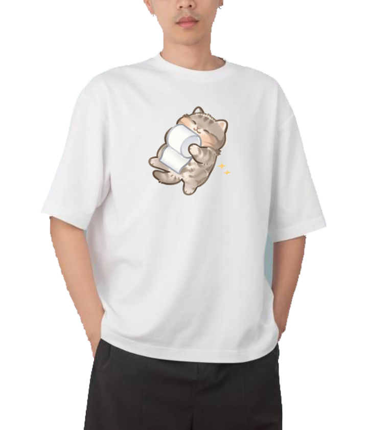 cat One Size t- shirt White 66