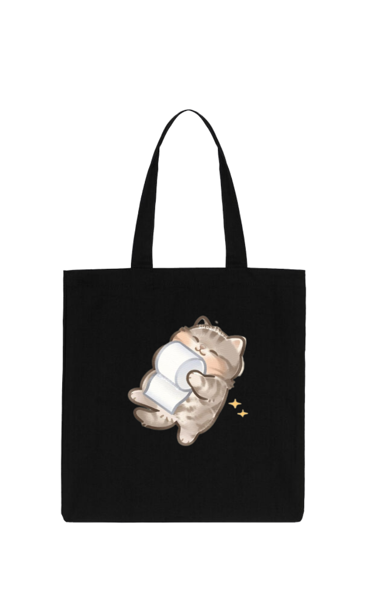 cat tote bag Black 66