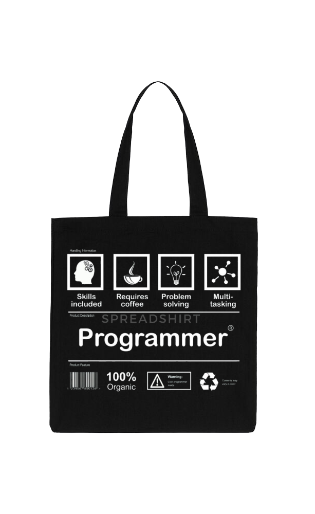 Programmer  Back text tote bag Black 63