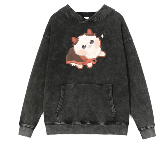 cat Oversize Hoodie Washed 67