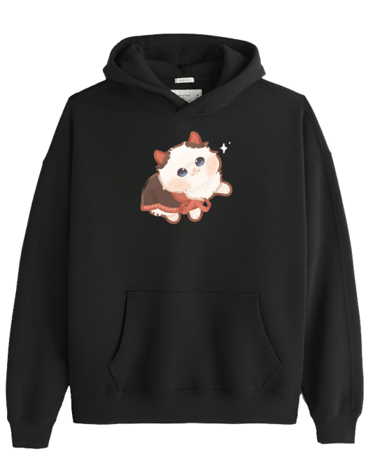 cat Oversize Hoodie Black 67