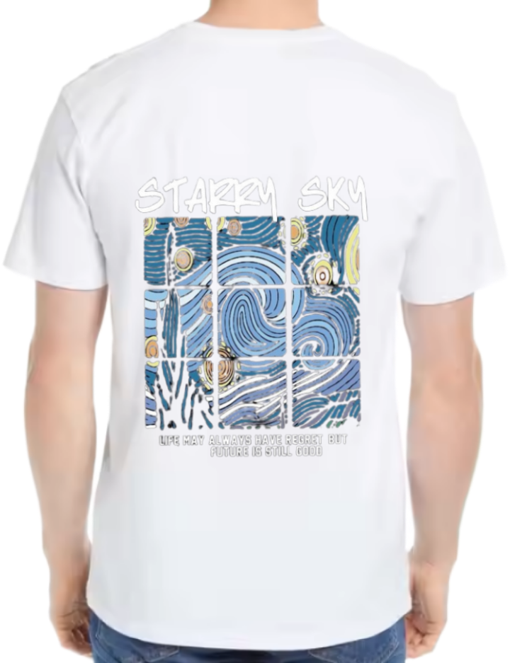 STARRY SKY Back text One Size t- shirt White Back 67