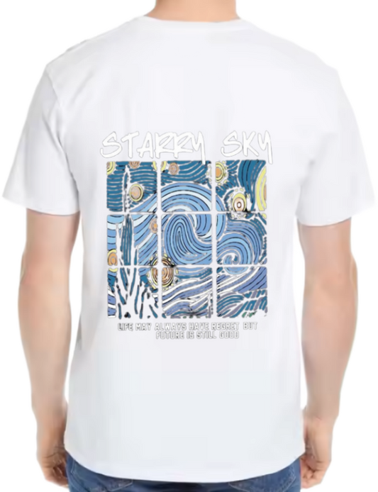 STARRY SKY Back text One Size t- shirt White Back 67