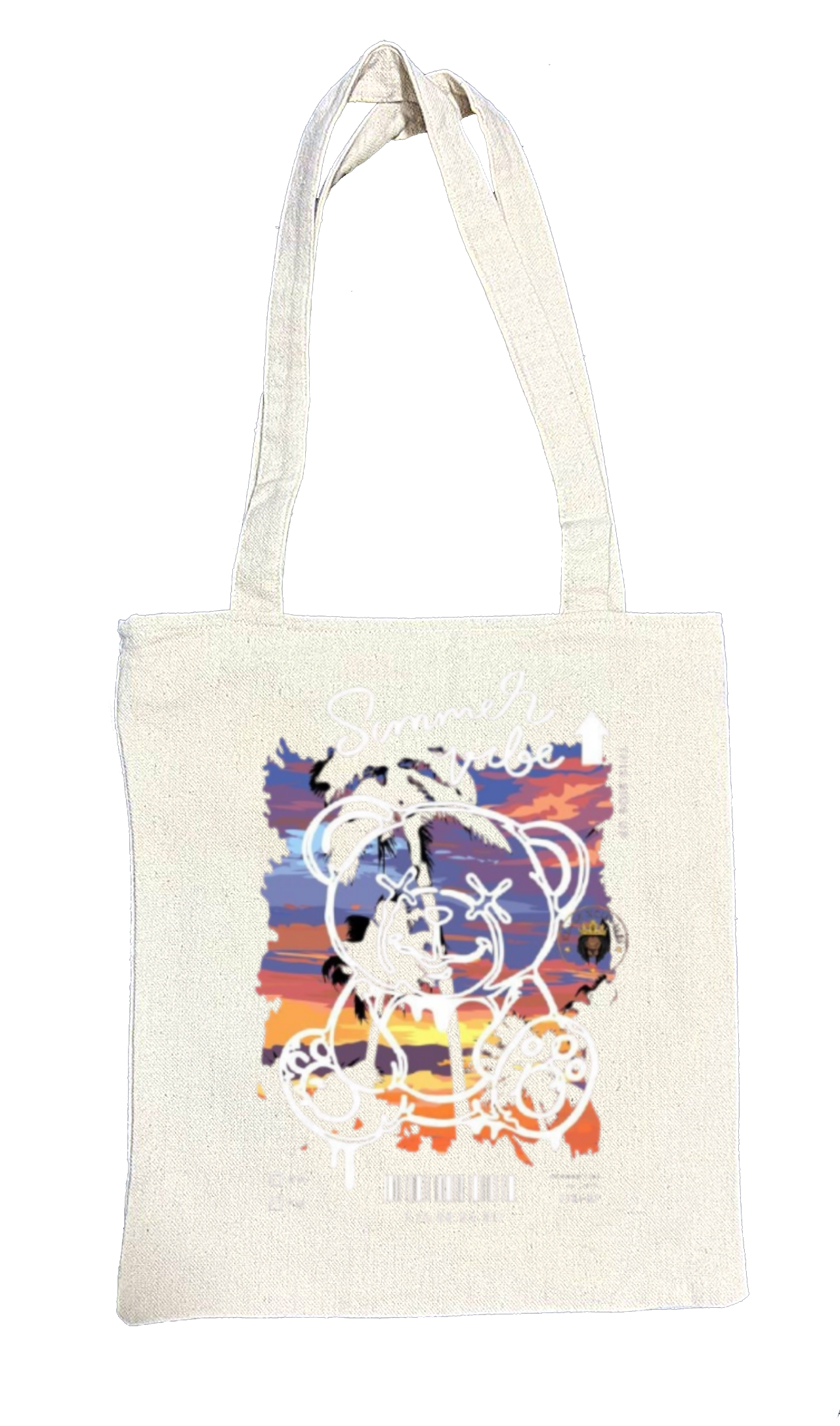 Dezllia Back text tote bag beige 65