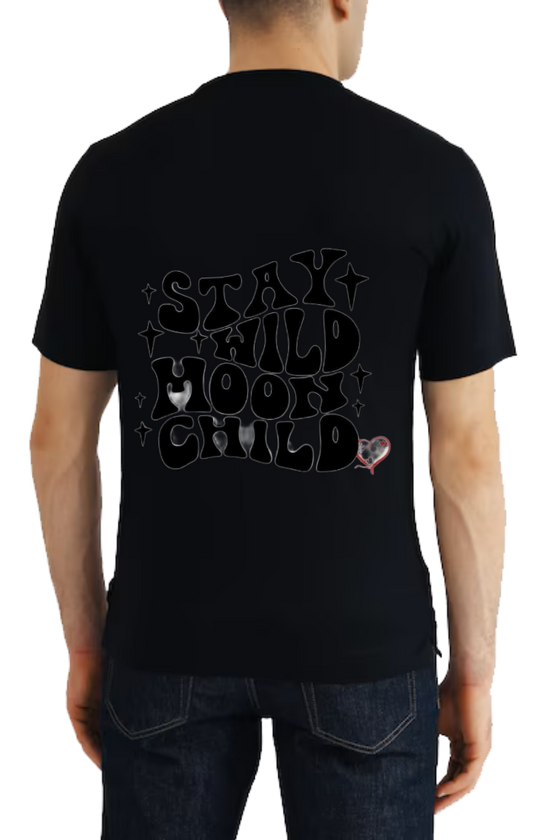 STAY WILD MOON CHILD t- shirt One Size Black back 68