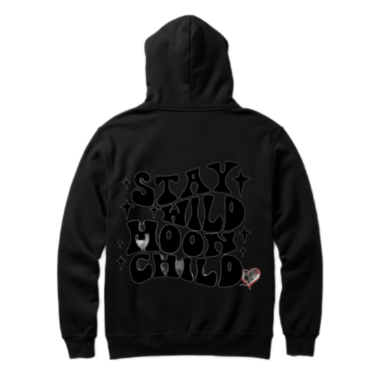 Stay Wild Moon Child One Size hoodie Black Back 68