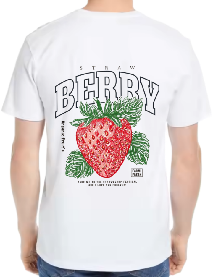 BERRY t- shirt One Size White back 68