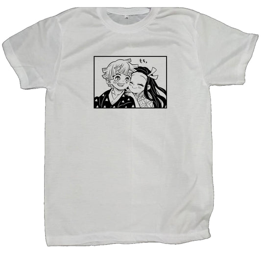 Anime Demon slayer nezuko tanjiro t- shirt fit White 68
