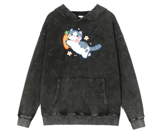 cat Oversize Hoodie Washed 69