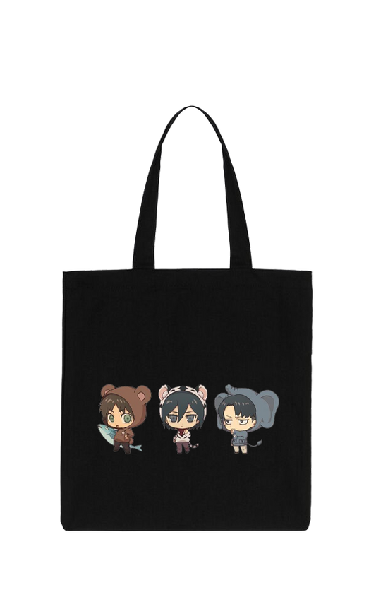Anime Attack on titan shingeki no kyojin Aot Black tote bag 6