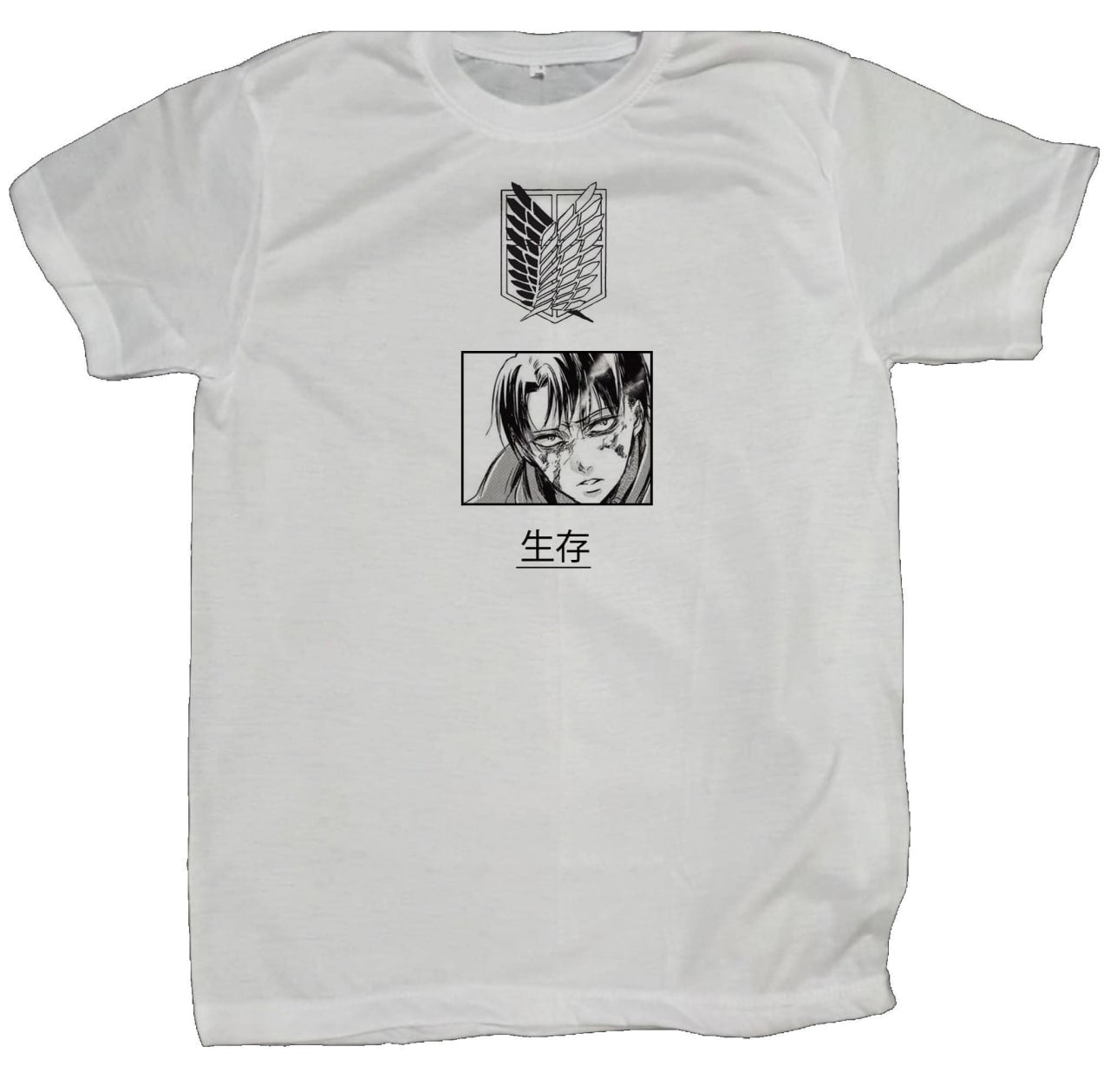 Anime Attack on titan shingeki no kyojin eren levi mikasa  Aot White fit t- shirt 6