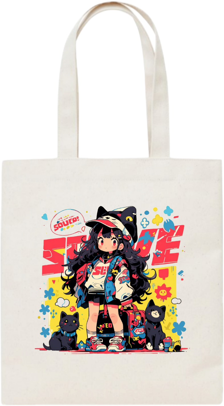 Illustration tote bag beige 6