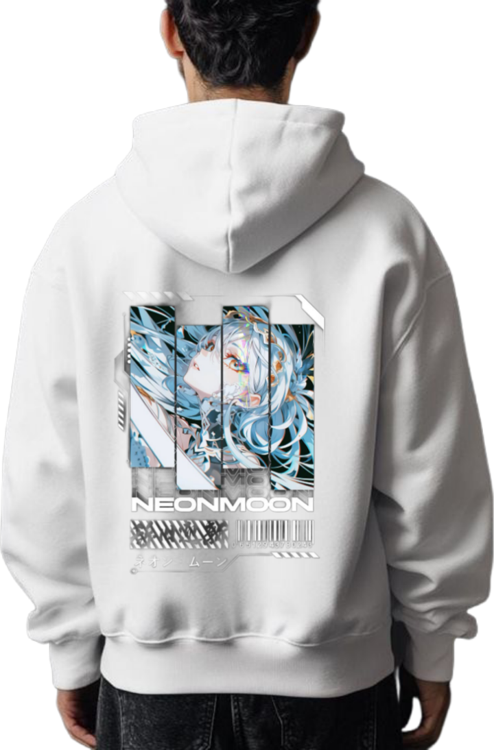 MOON NEONMOC Over Size hoodie White Back 6