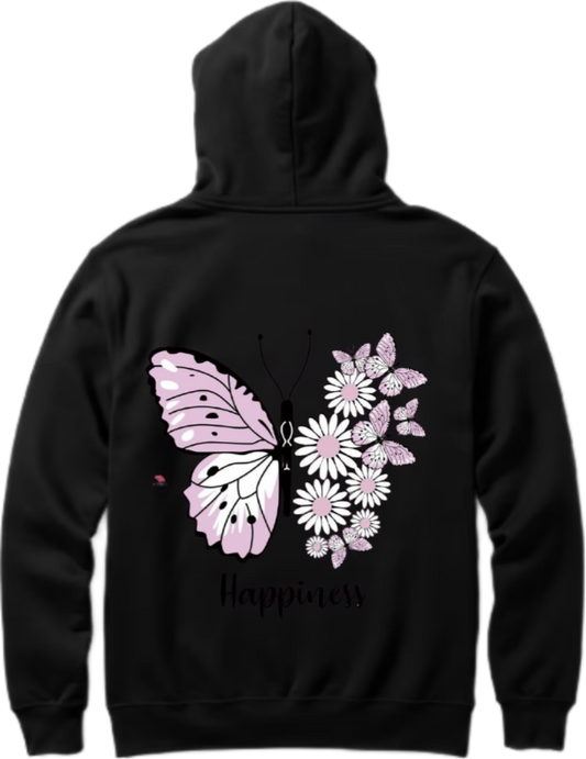 butterflies Oversize Hoodie Black Back 6