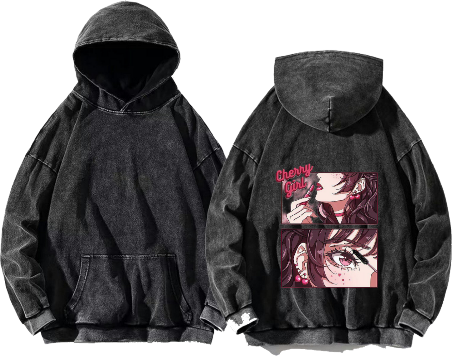 Cherry Girl One Size hoodie Washed Back 6