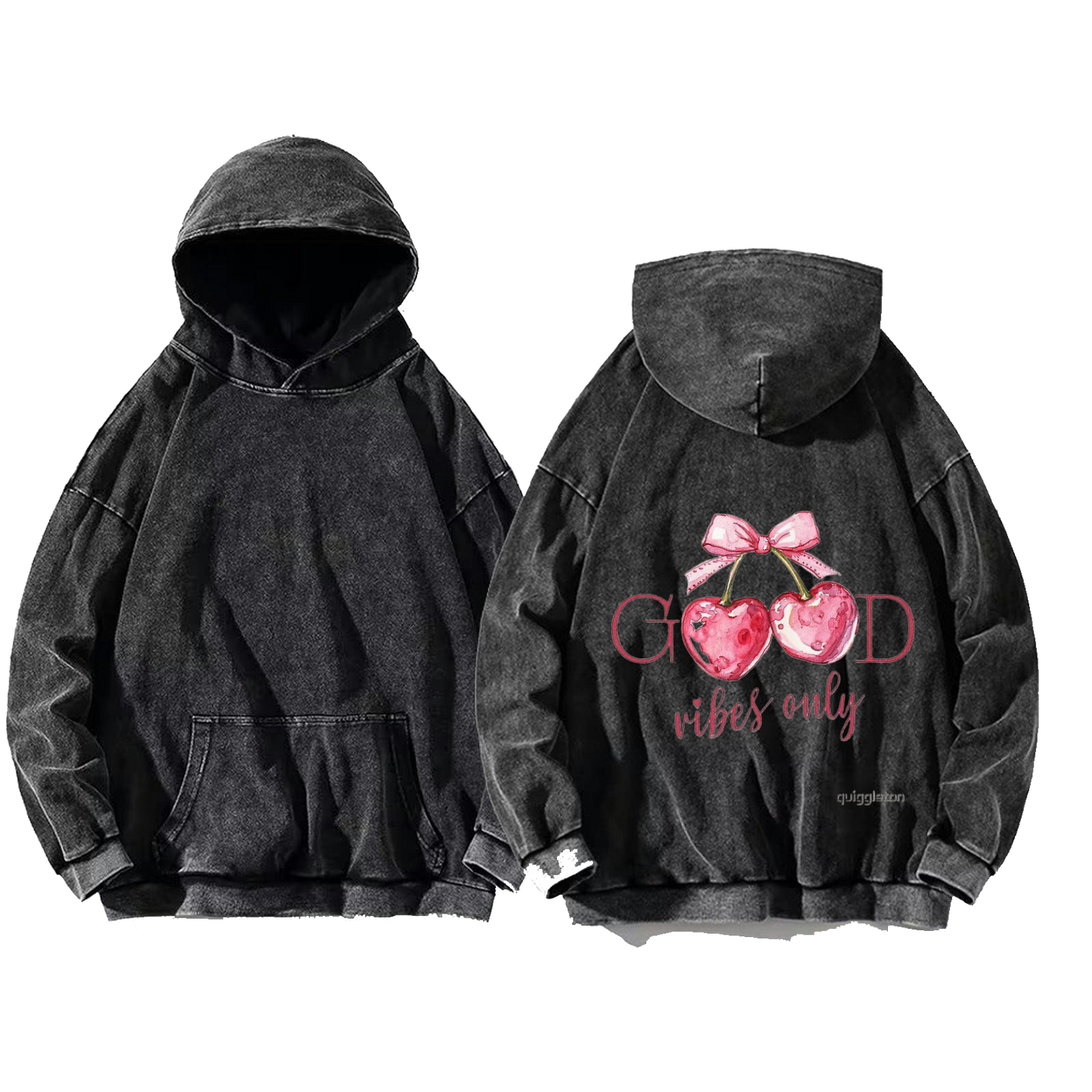 GOOD vibes only One Size hoodie Washed Back 6