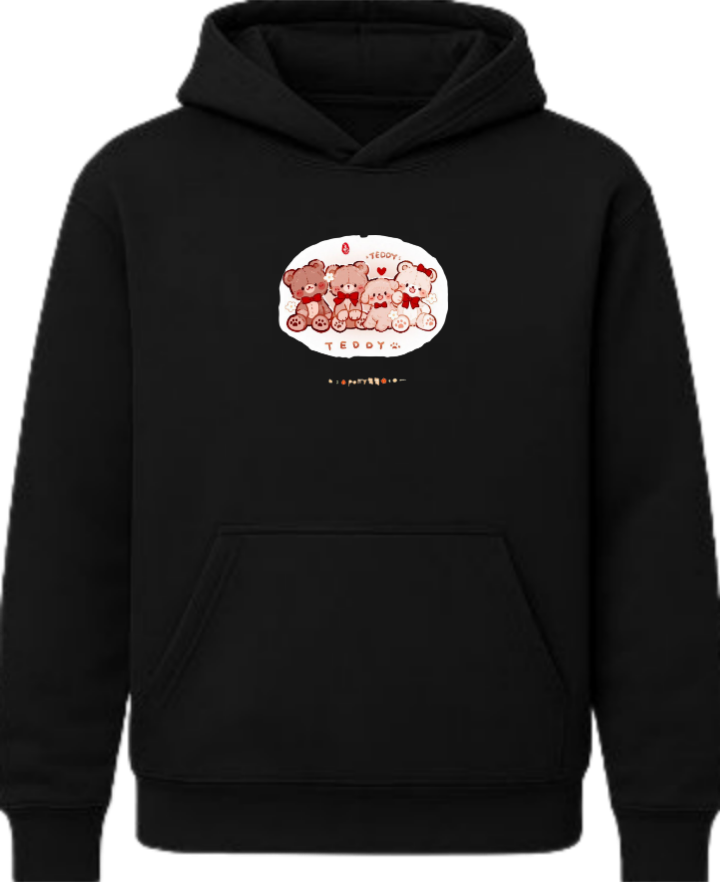 bear Oversize Hoodie Black 6