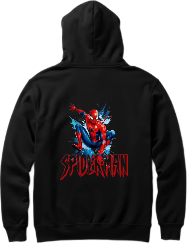 Spiderman One Size hoodie Black Back 6