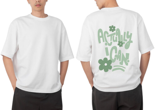 Actually Can t- shirt One Size White back 6