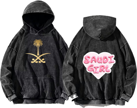 SaudIa Arabia saudi  Oversize  Hoodie Washed gray 6