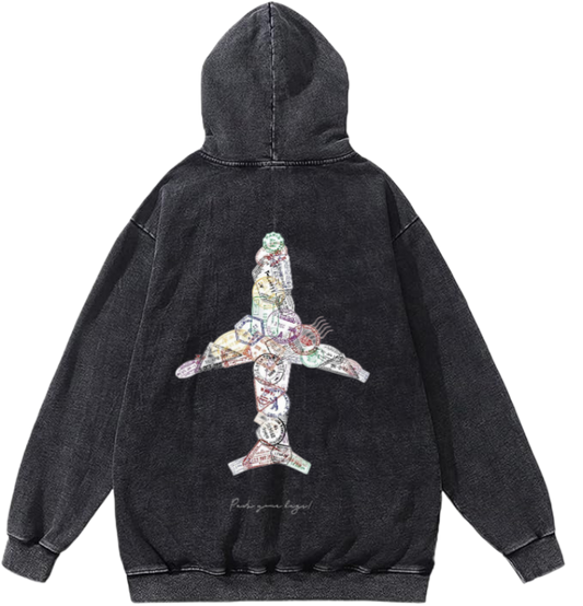 travel travellar Oversize Hoodie Washed gray Back 6