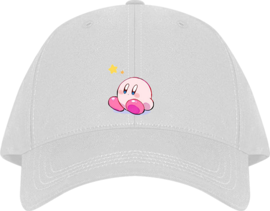 Cute Anime Kirby Baseball Cap, Kawaii Pink Character White Dad Hat, Adjustable Y2K Streetwear Sun Cap for Women and Men 6