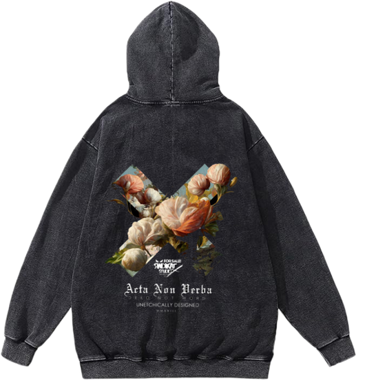 Acta Non Verba Over Size hoodie Washed Back 105
