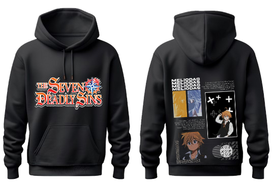 Anime Nanatsu no taizai seven deadly sins Oversize Hoodie Black Back 6
