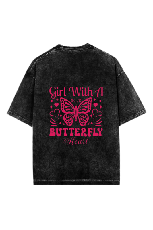 butterflies One Size t- shirt Washed Back 6