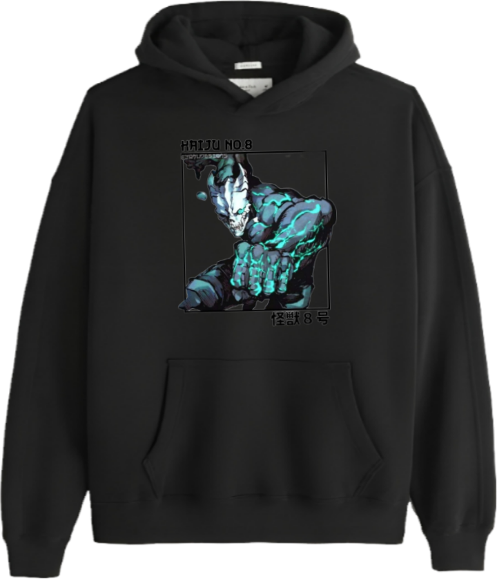 Kaiju No. 8 Over Size hoodie Black 6