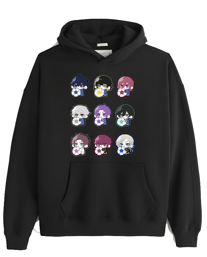 blue lock One Size hoodie Black 6