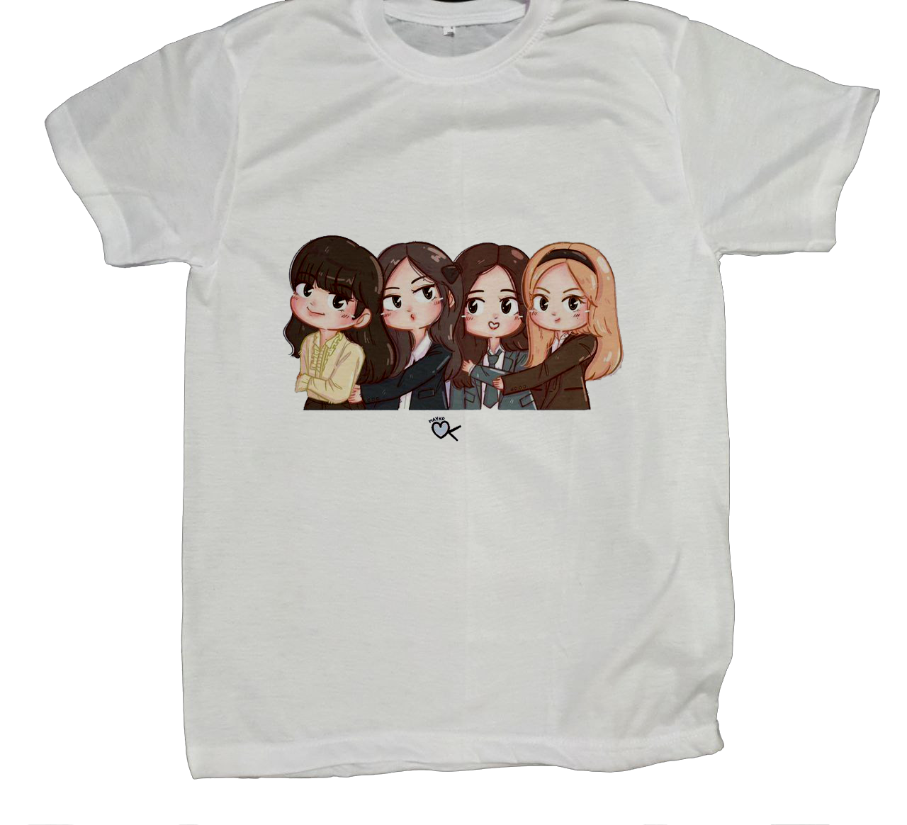 Black pink t- shirt fat White 5