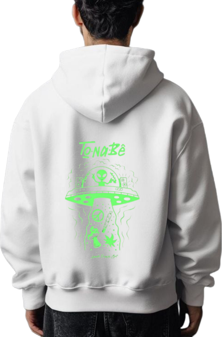 aliens Oversize Hoodie Back White 6