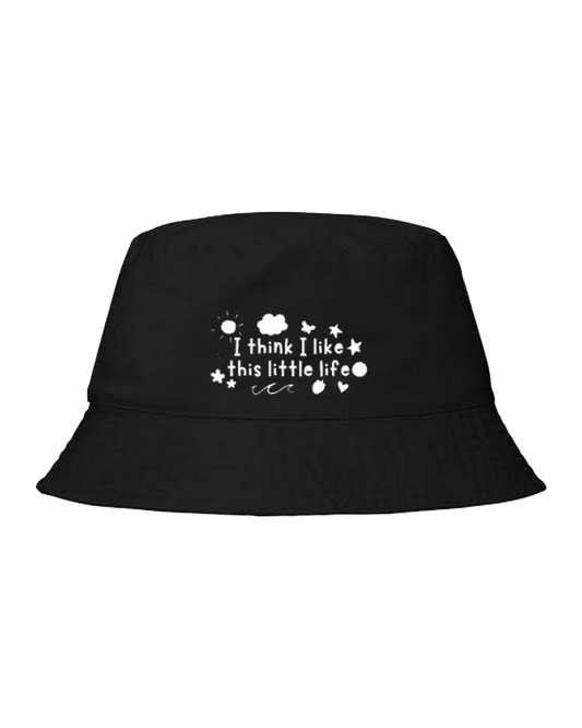 Bucket hat Fishman hat cap Black I think I like this little life 6