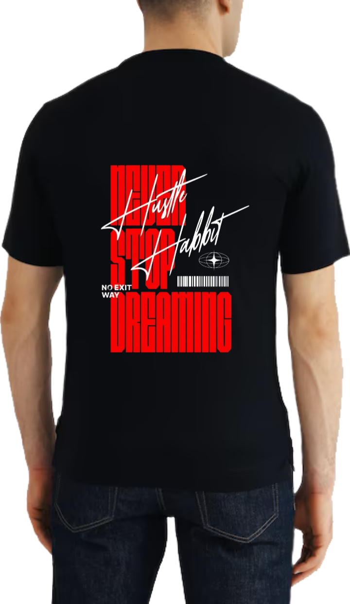 Hustle Habit t- shirt One Size Black Back 6
