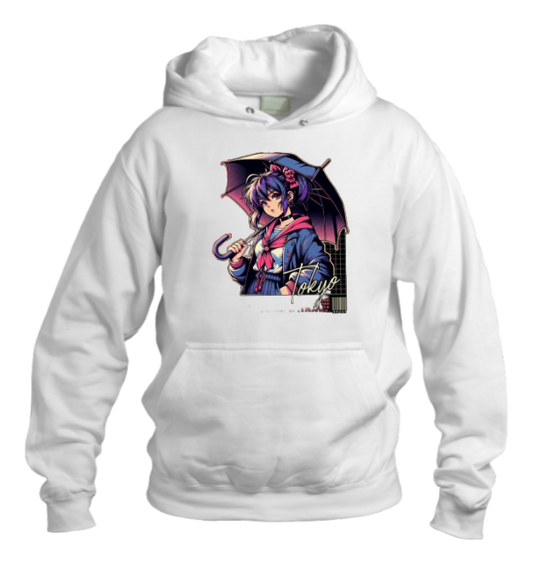 RANDOM ANIME GIRL Oversize  Hoodie White 6