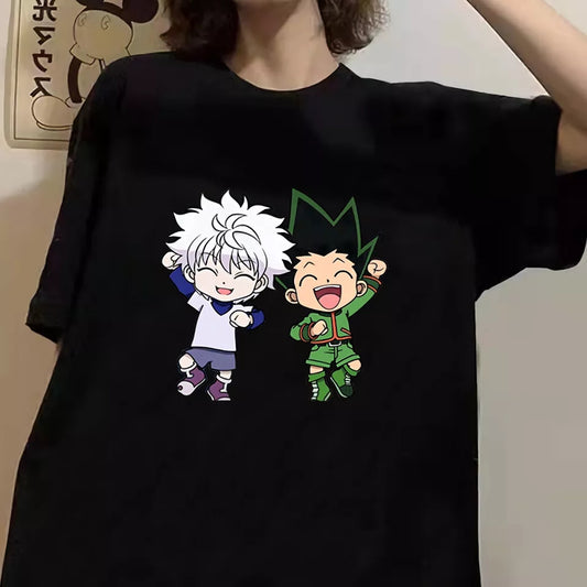 Hunter x Hunter Anime T-Shirt, Black Gon and Killua Skateboard Graphic Tee, Vintage Aesthetic Oversized Streetwear Top for Men and Women 6