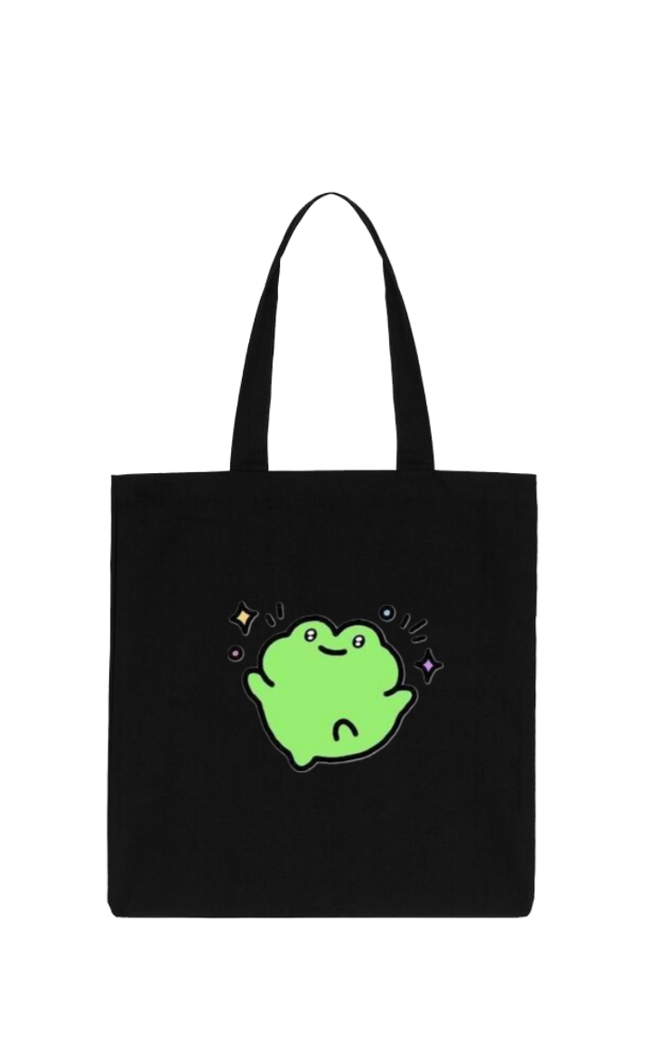 Frog tote bag Black 6