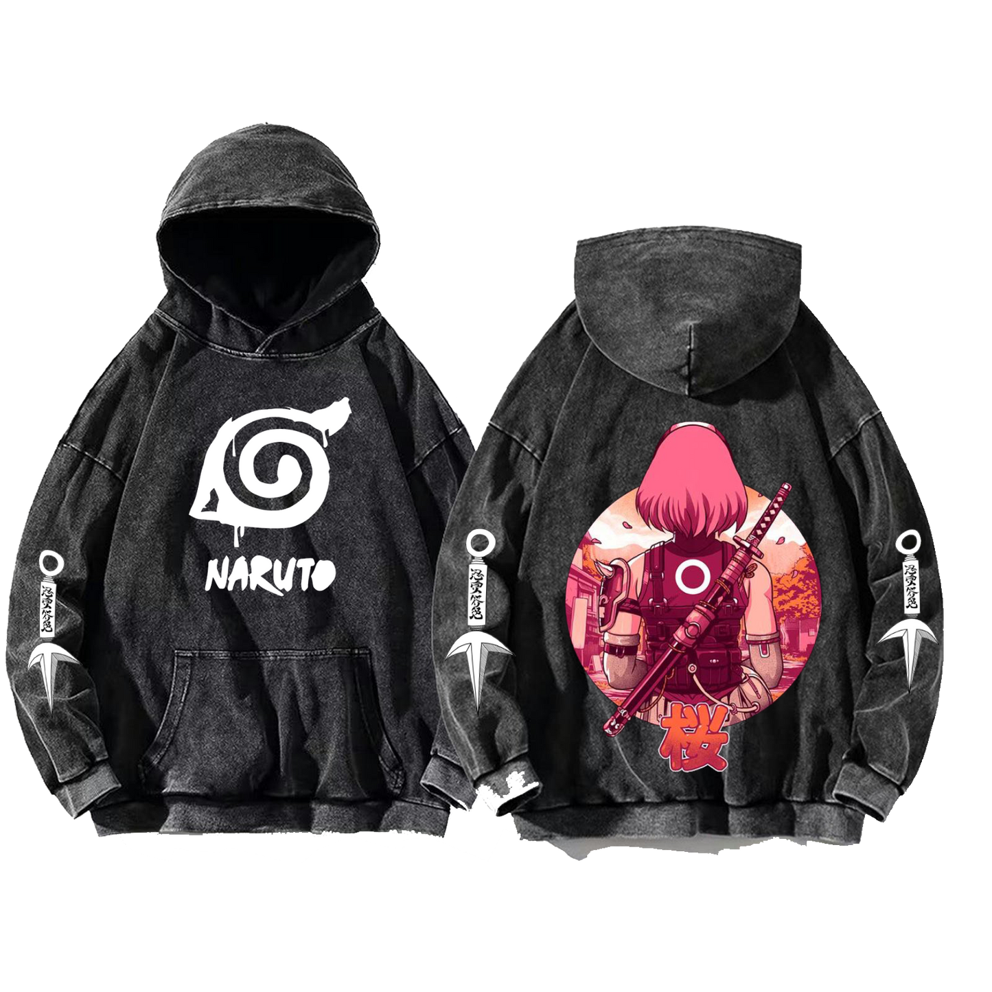 Naruto Shippuden One Size hoodie Washed Back 6
