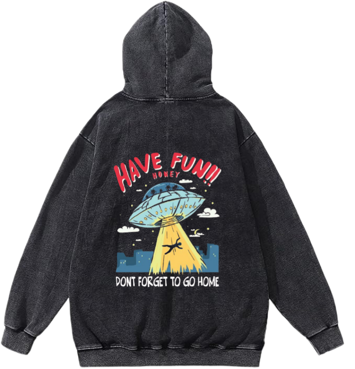 aliens Oversize Hoodie Washed gray Back 6