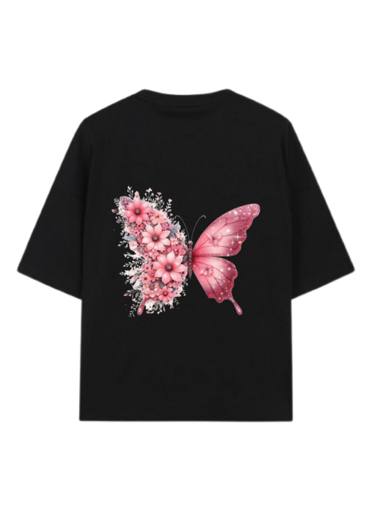 butterflies t- shirt Black Back 6