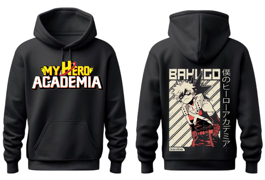 Boku no hero academy bnha One Size hoodie Black Back 6